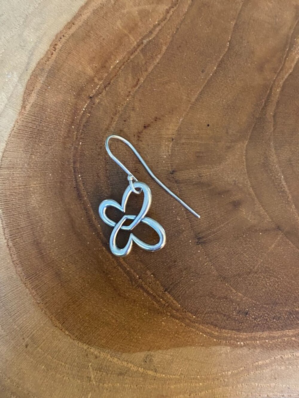 SINGLE Retired James Avery Connected Butterfly Hearts Dangle Earrings, Sterling